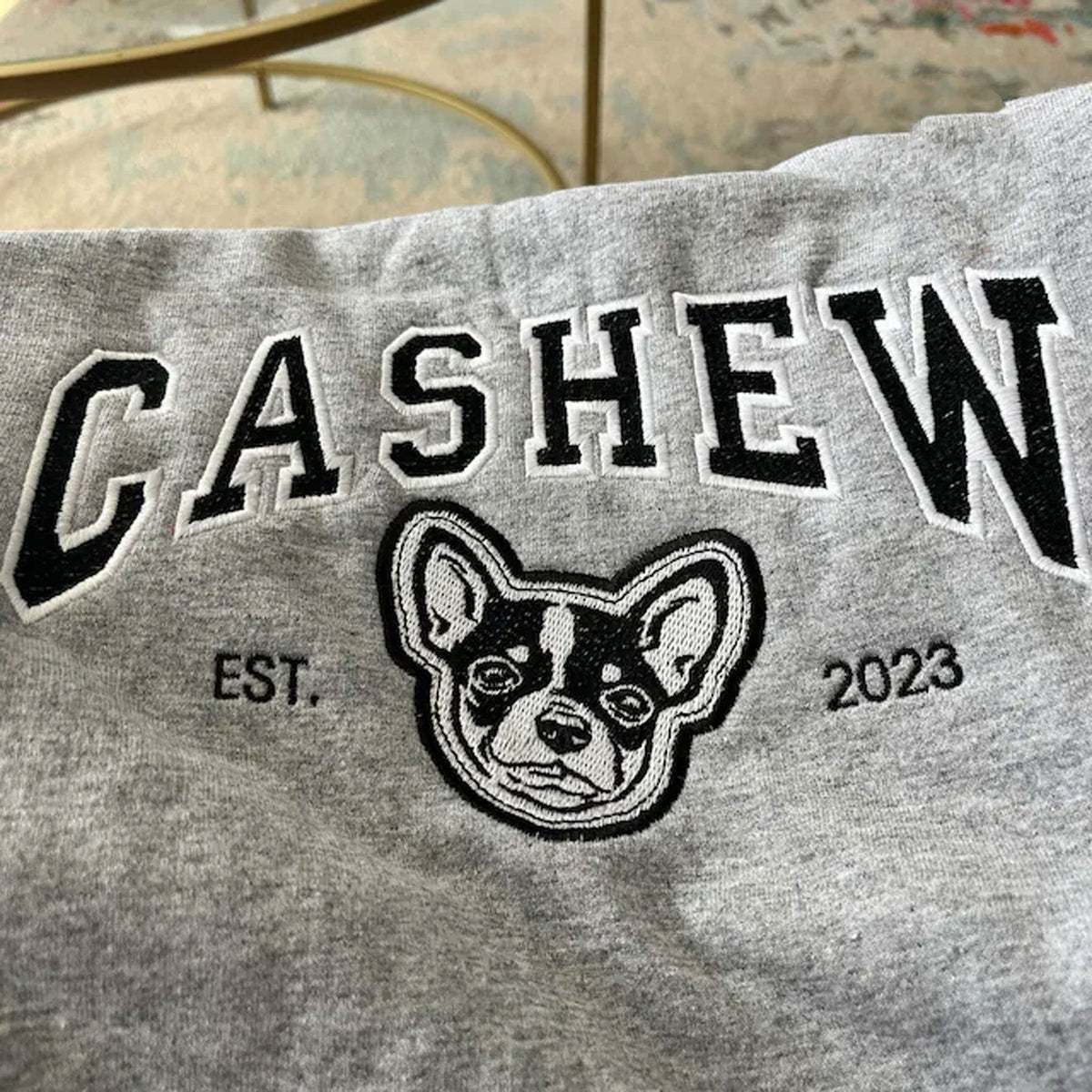 Gepersonaliseerde sweatshirt met geborduurde hond van foto, gepersonaliseerde sweatshirt met geborduurde hond, sweatshirt met dierengezicht, ronde hals, T-shirt of hoodie