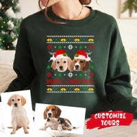 Sweat-shirt de Noël personnalisé avec photo pour chien et chat