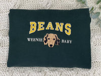 Gepersonaliseerde sweatshirt met geborduurde hond van foto, gepersonaliseerde sweatshirt met geborduurde hond, sweatshirt met dierengezicht, ronde hals, T-shirt of hoodie