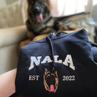 Sweat-shirt personnalisé avec photo de votre chien, sweat-shirt personnalisé avec nom de chien brodé, cadeau pour les amoureux des chiens