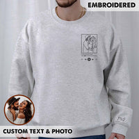Sweatshirt met geborduurd portret van een foto, sweatshirt met geborduurd koppel
