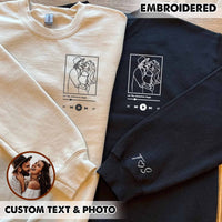 Sweatshirt met geborduurd portret van een foto, sweatshirt met geborduurd koppel