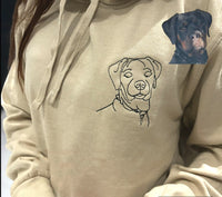 Op maat geborduurde sweatshirt of hoodie met portretcontouren, bijpassende jubileumhoodie met fotocontouren voor vriend, vriendin en hem, op maat gemaakte Romeinse cijfers