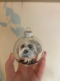 Gepersonaliseerde handgeschilderde kerstversieringen van huisdieren, handgeschilderde kerstbal voor huisdieren, gepersonaliseerde handgeschilderde ornamenten van huisdieren, huisdierversiering