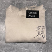 Op maat geborduurde sweatshirt of hoodie met portretcontouren, bijpassende jubileumhoodie met fotocontouren voor vriend, vriendin en hem, op maat gemaakte Romeinse cijfers