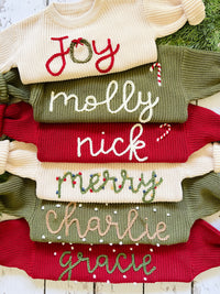 Pulls de NOËL personnalisés avec broderie à la main pour bébés et tout-petits