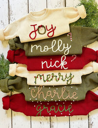 Pulls de NOËL personnalisés avec broderie à la main pour bébés et tout-petits