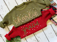 Pulls de NOËL personnalisés avec broderie à la main pour bébés et tout-petits