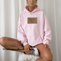 Sweats avec nom individuel, sweats avec gravure en cuir individuelle, sweats unisexes, créez votre sweat