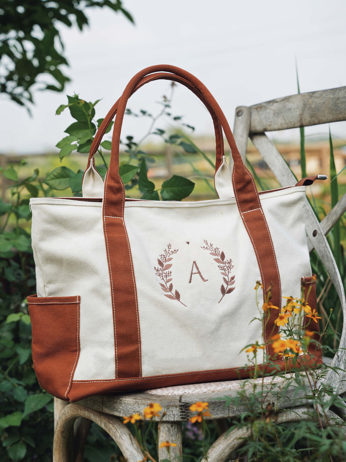 Tote bag voor bruidsmeisjes, cadeau voor bruidsmeisjes, gepersonaliseerde tote bag voor varen, geborduurde canvas tote bag, tote bag voor bruidsdouches, cadeau voor moeder, cadeau voor moeder