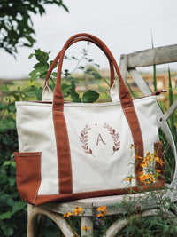 Tote bag voor bruidsmeisjes, cadeau voor bruidsmeisjes, gepersonaliseerde tote bag voor varen, geborduurde canvas tote bag, tote bag voor bruidsdouches, cadeau voor moeder, cadeau voor moeder