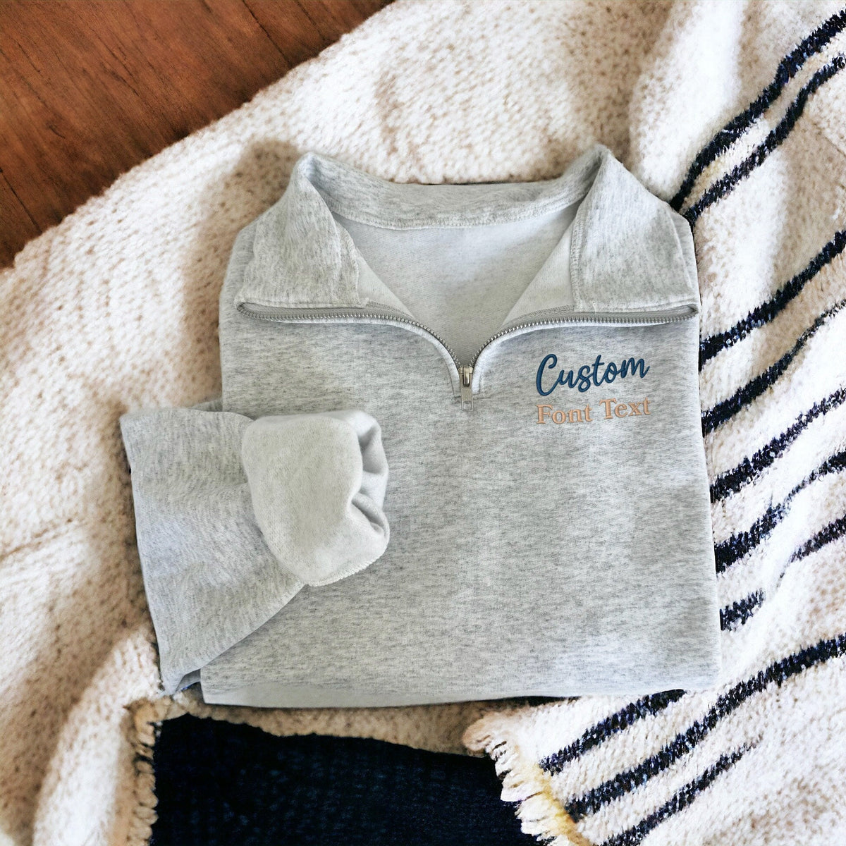 Geborduurde kwartrits, gepersonaliseerde teksttrui, gepersonaliseerde trui, gepersonaliseerde trui, cadeaus voor haar, zakelijke trui