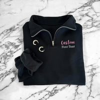 Geborduurde kwartrits, gepersonaliseerde teksttrui, gepersonaliseerde trui, gepersonaliseerde trui, cadeaus voor haar, zakelijke trui