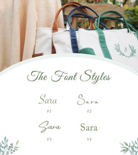 Tote bag voor bruidsmeisjes, cadeau voor bruidsmeisjes, gepersonaliseerde tote bag voor varen, geborduurde canvas tote bag, tote bag voor bruidsdouches, cadeau voor moeder, cadeau voor moeder