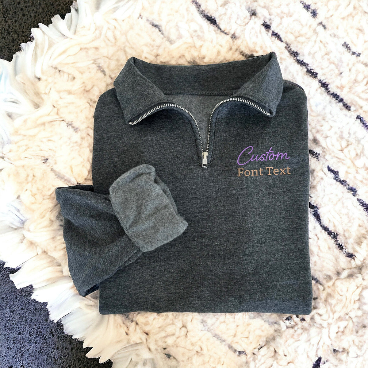Geborduurde kwartrits, gepersonaliseerde teksttrui, gepersonaliseerde trui, gepersonaliseerde trui, cadeaus voor haar, zakelijke trui