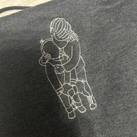Papa sweatshirt met foto, gepersonaliseerd geborduurd portretshirt met naam op de mouw, vader-dochterportret, papa hoodie, papa cadeau