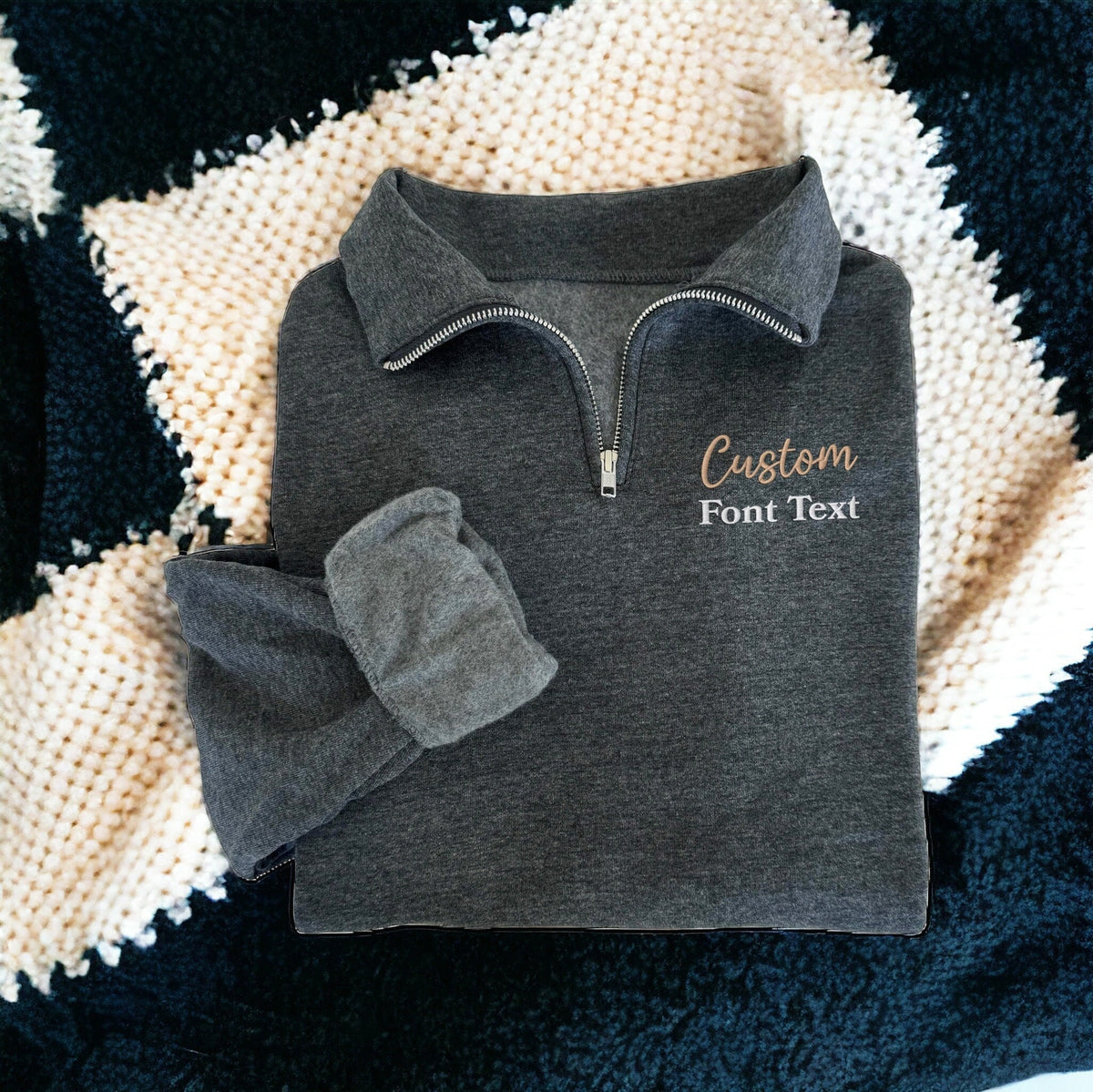 Geborduurde kwartrits, gepersonaliseerde teksttrui, gepersonaliseerde trui, gepersonaliseerde trui, cadeaus voor haar, zakelijke trui