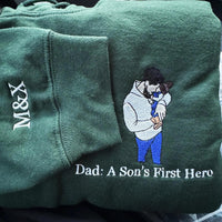 Geborduurd shirt voor de eerste keer vader | Aangepast shirt voor nieuwe vaders | Gepersonaliseerd T-shirt met foto van papa | Cadeau voor nieuwe vaders