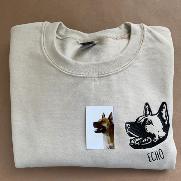 Bestickte T-Shirts, Sweatshirts und Hoodies mit individuellem Haustierporträt