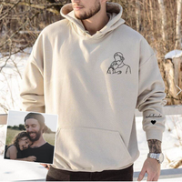 Sweatshirt met geborduurd portret, gepersonaliseerd cadeau voor opa, unieke cadeaus voor vader