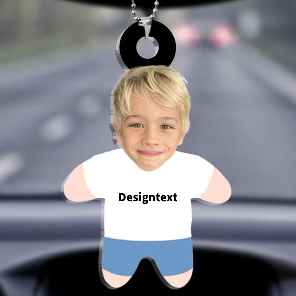 Gepersonaliseerde foto acryl ornament/sleutelhanger met sleutelhanger
