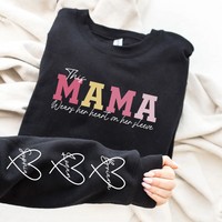Derrière chaque grand enfant, il y a une mère – sweat-shirt unisexe personnalisé avec motif sur la manche – cadeau pour maman, grand-mère