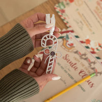 Décoration photo personnalisée en forme de flocon de neige rose, cadeaux de Noël