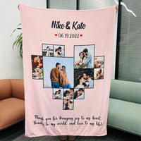 Gepersonaliseerde hartfotodeken, hartliefdecollage jubileumcadeau