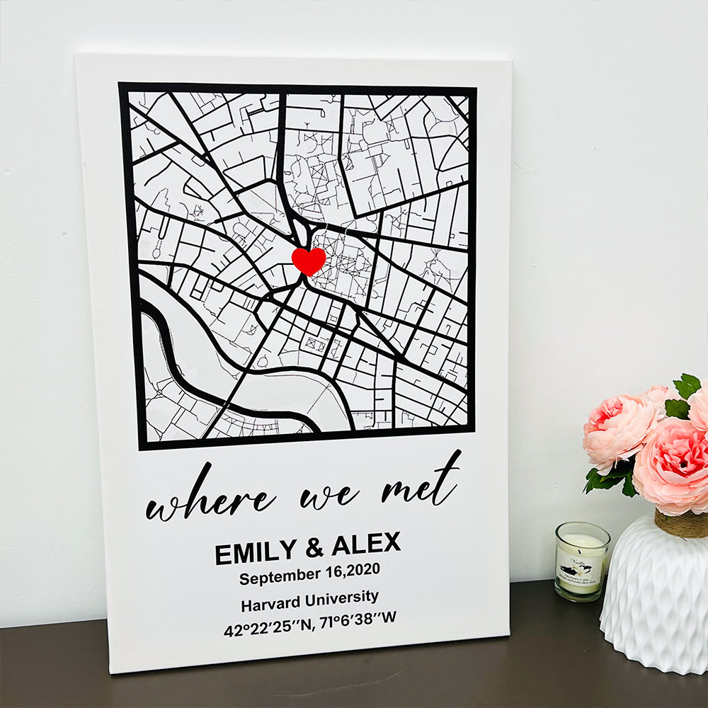Carte de premier rendez-vous personnalisée, encadrée, cadeau pour couples