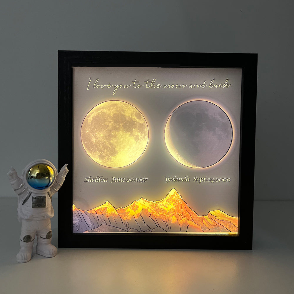 🌔Benutzerdefinierte LED-Boxlampe mit Geburtsmondphasen