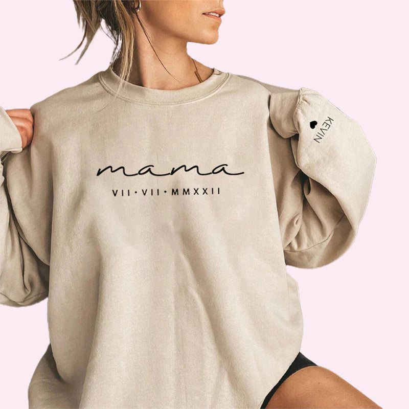 Sweat-shirt personnalisé avec date romaine, date d'anniversaire de maman, sweat-shirt personnalisé pour la fête des mères avec chiffres romains