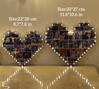 Individuele fotocollagelamp in hartvorm