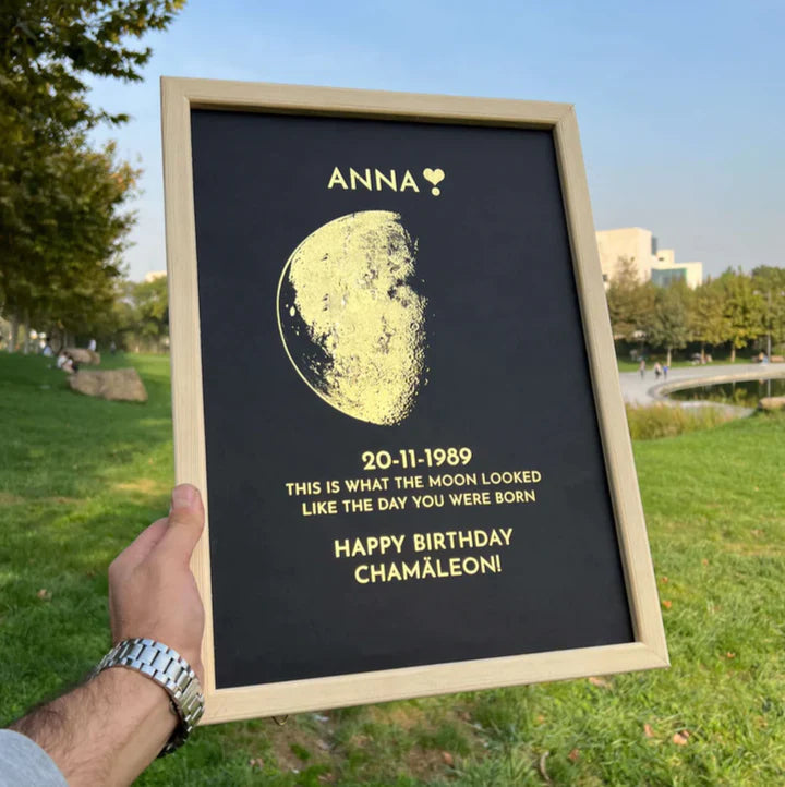 Individuele maanfase met individuele tekst – souvenir cadeau