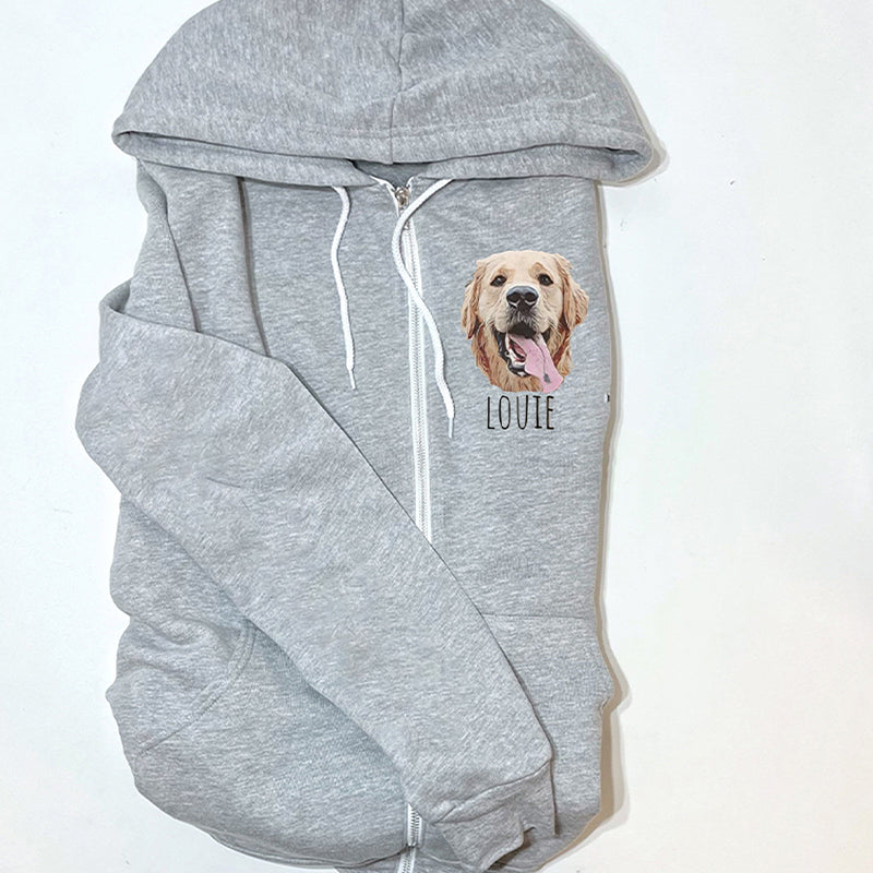Gepersonaliseerde tas met rits voor huisdierportret, unisex huisdiercadeau