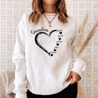 Sweat-shirt personnalisé « Grand-mère Nana » avec les noms des petits-enfants, cadeau de fête des mères, grand-mère, grand-mère, col rond