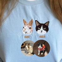 Op maat geborduurde hoodie met huisdierfoto, gepersonaliseerd met de foto van uw huisdier.