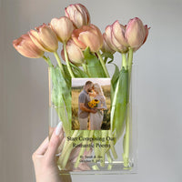 Aangepaste fotoboekvaas voor bloemen, acryl vaas, esthetische kamerdecoratie