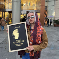 Cadre photo personnalisé pour couple / VRAIE PHASE DE LUNE – comme cadeau souvenir