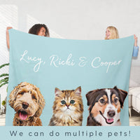 Gepersonaliseerde deken voor huisdieren met foto van huisdier, gepersonaliseerde deken voor honden met naam, gepersonaliseerde deken met foto van kat, deken met foto van huisdier, cadeau voor hondenvader