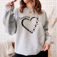 Sweat-shirt personnalisé « Grand-mère Nana » avec les noms des petits-enfants, cadeau de fête des mères, grand-mère, grand-mère, col rond