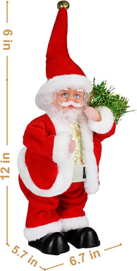 Père Noël twerk, secouant les hanches marchant en cercle Père Noël chantant dansant Jouets de Père Noël de Noël Poupées électriques de Noël pour enfants