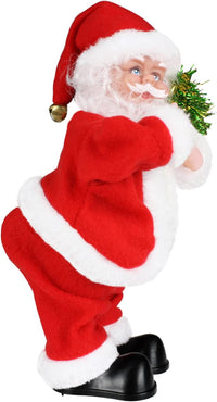 Père Noël twerk, secouant les hanches marchant en cercle Père Noël chantant dansant Jouets de Père Noël de Noël Poupées électriques de Noël pour enfants