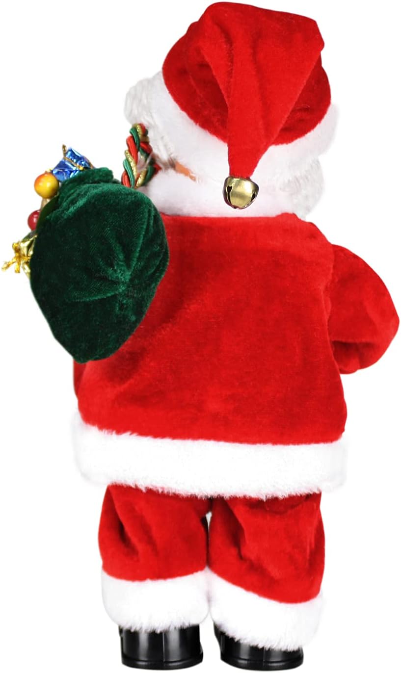 Elektrische Kerstman, gouden draadbril, schuddende buik, Kerstman, zingen, dansen, Kerstmis, Kerstman, speelgoed, Kerstmis, elektrische poppen voor kinderen