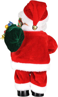 Elektrische Kerstman, gouden draadbril, schuddende buik, Kerstman, zingen, dansen, Kerstmis, Kerstman, speelgoed, Kerstmis, elektrische poppen voor kinderen