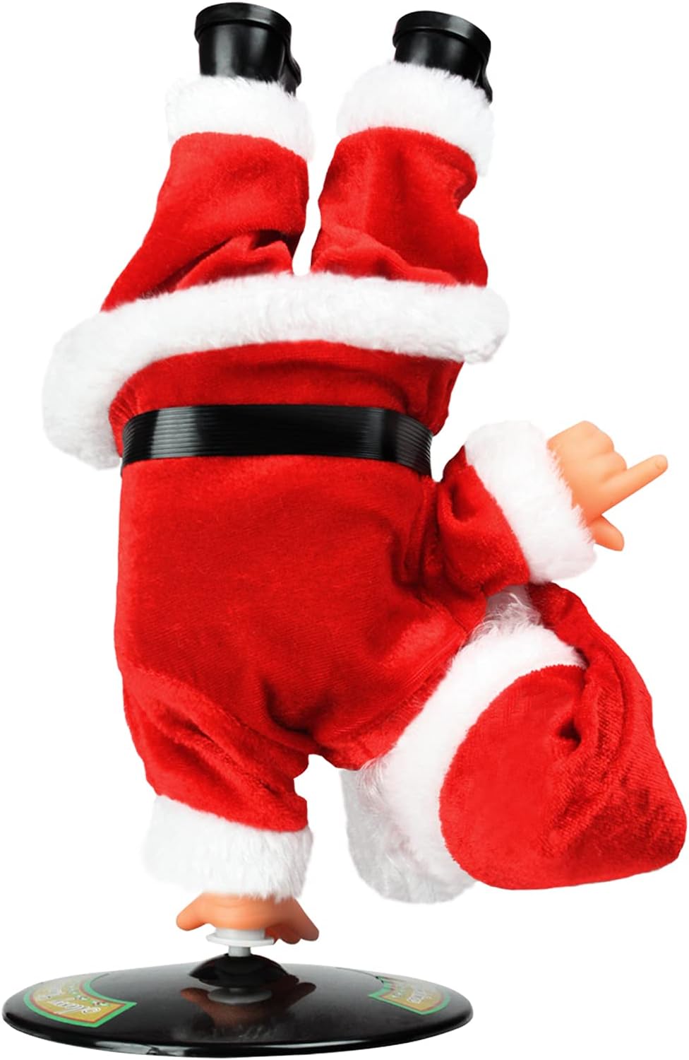 Elektrische Kerstman, gouden draadbril, schuddende buik, Kerstman, zingen, dansen, Kerstmis, Kerstman, speelgoed, Kerstmis, elektrische poppen voor kinderen