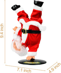 Elektrische Kerstman, gouden draadbril, schuddende buik, Kerstman, zingen, dansen, Kerstmis, Kerstman, speelgoed, Kerstmis, elektrische poppen voor kinderen