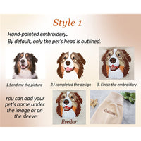 Sweat-shirt à capuche avec broderie portrait d'animal personnalisé