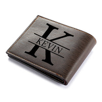 Portefeuille photo personnalisé en cuir pour homme, cadeau pour la fête des pères, avec emplacement pour carte, nom et lettres gravés, cadeau pour lui
