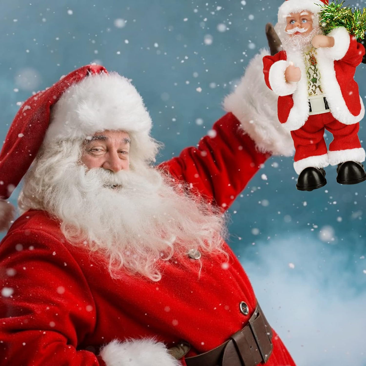 Père Noël twerk, secouant les hanches marchant en cercle Père Noël chantant dansant Jouets de Père Noël de Noël Poupées électriques de Noël pour enfants