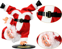 Elektrische Kerstman, gouden draadbril, schuddende buik, Kerstman, zingen, dansen, Kerstmis, Kerstman, speelgoed, Kerstmis, elektrische poppen voor kinderen